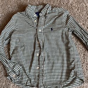 Boy’s Ralph Lauren Green Gingham Oxford Shirt